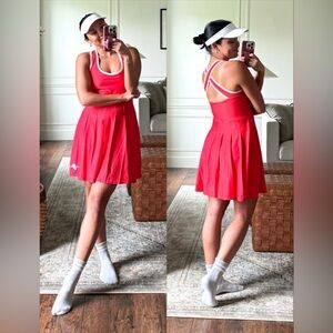 Prince Tennis Pickleball Athletic Dress Womens M Red White Trim Built-In Shorts